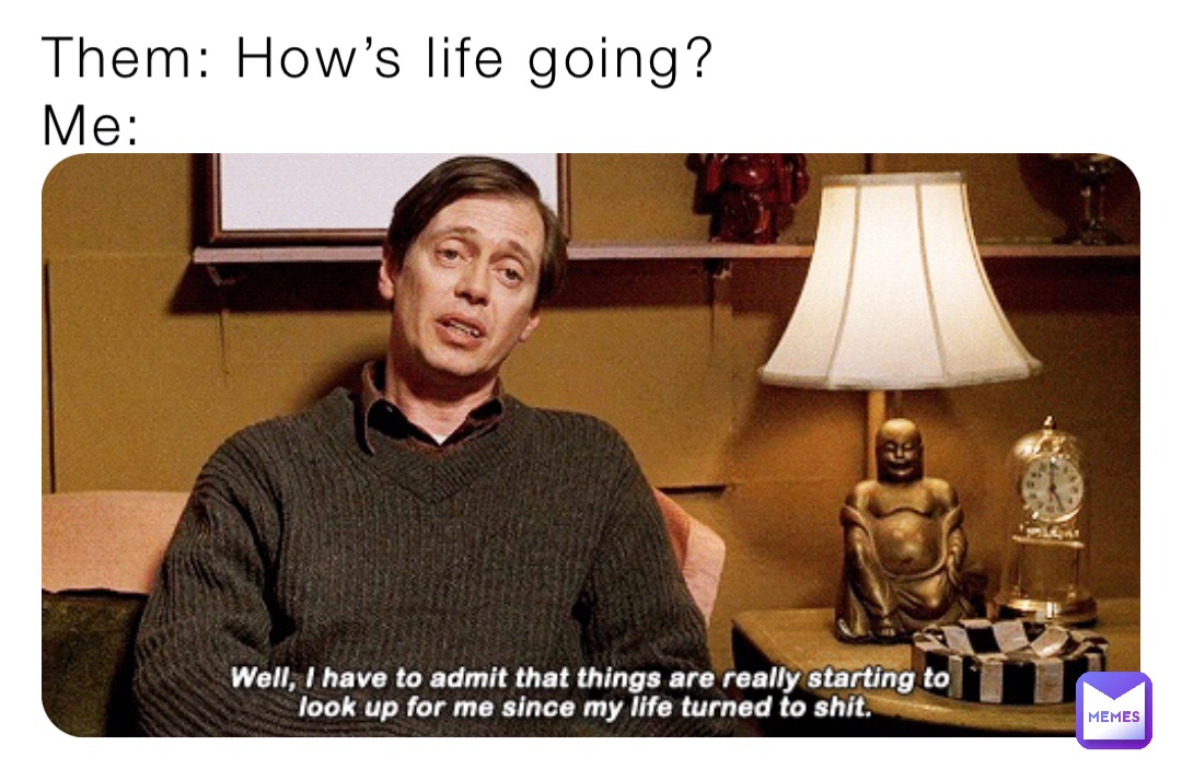 Them: How’s life going?
Me: