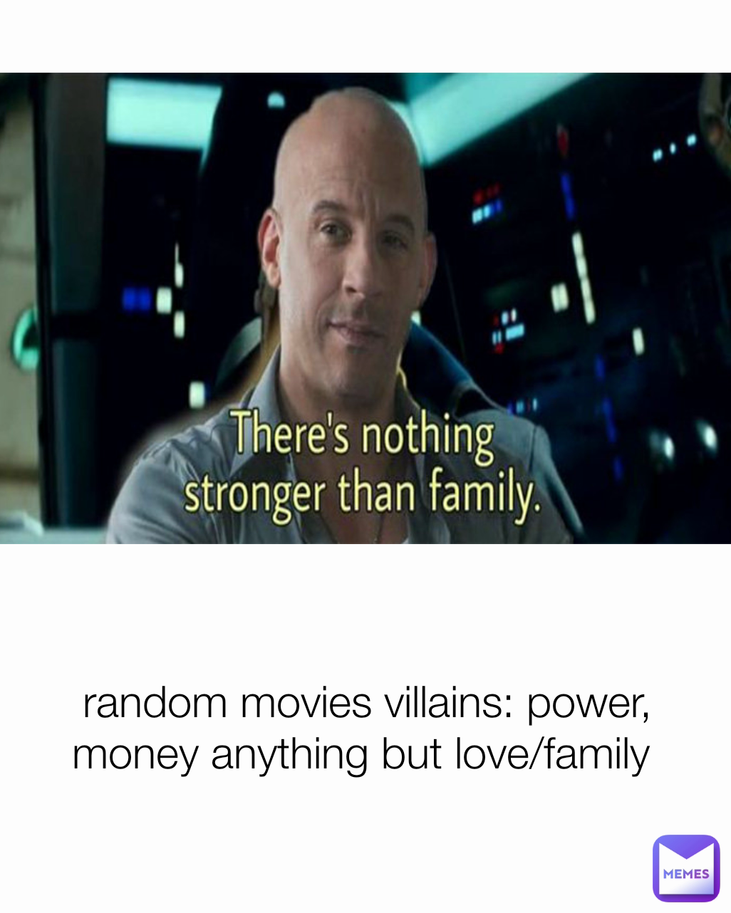 random movies villains: power, money anything but love/family 