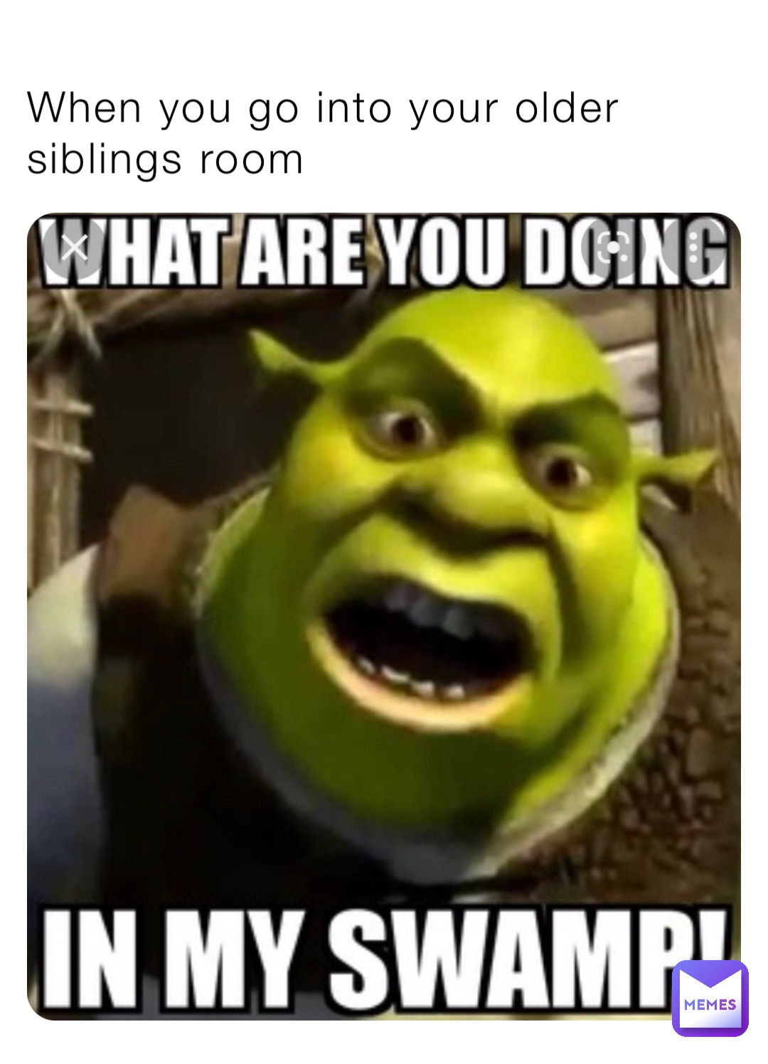 When you go into your older siblings room