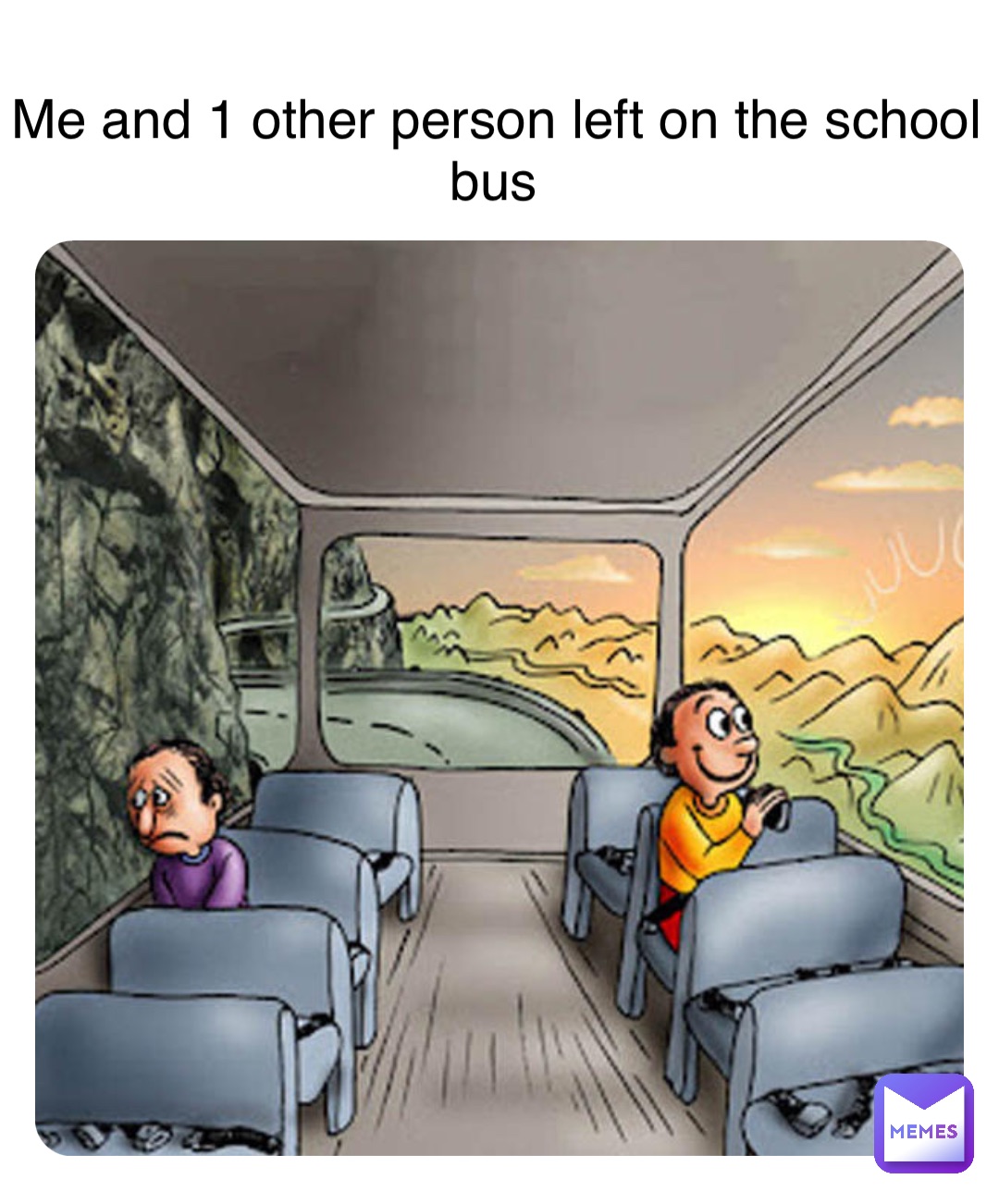 Double tap to edit Me and 1 other person left on the school bus