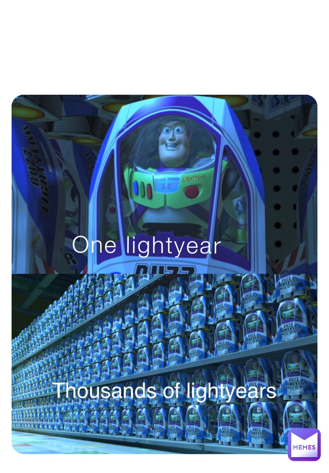 One lightyear Thousands of lightyears