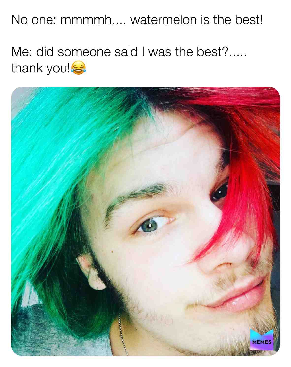 My friend irl said I looked like a watermelon? Help!!!😂😂 #fruit #watermelon #funny #diy #hair #color