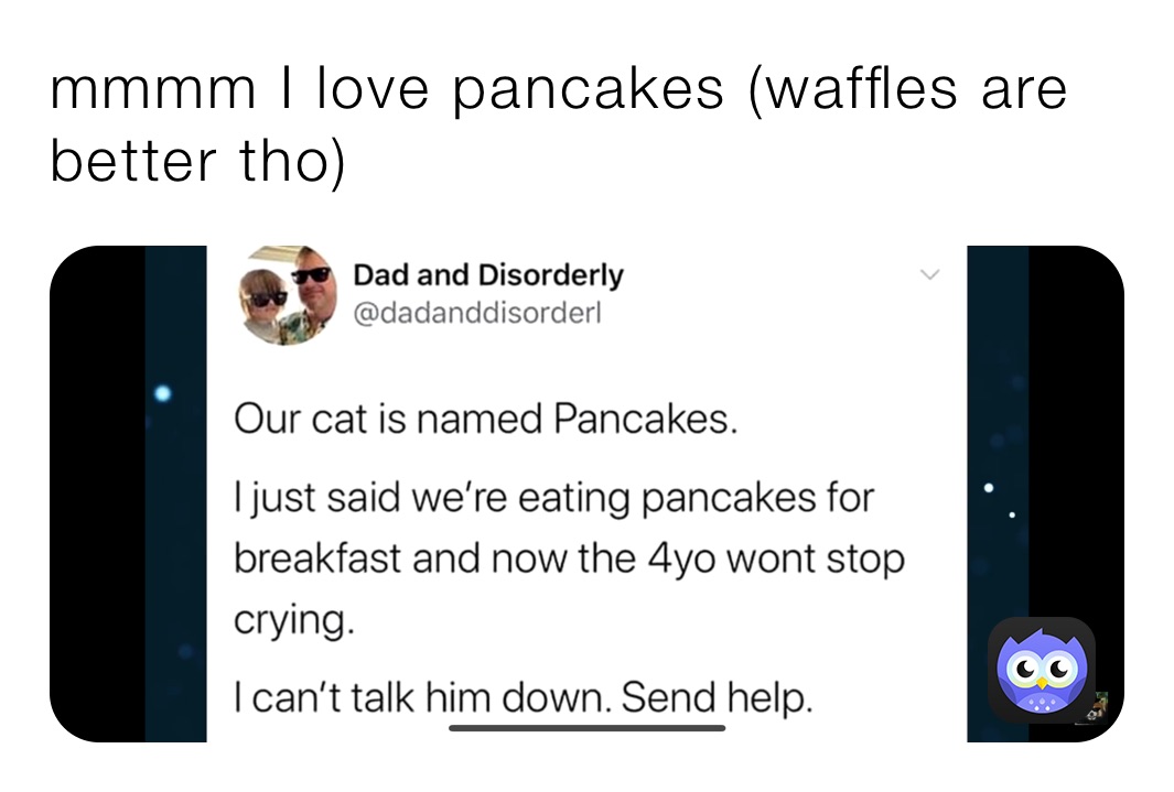 mmmm I love pancakes (waffles are better tho)