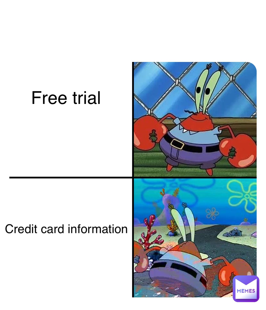 Double tap to edit Free trial Credit card information