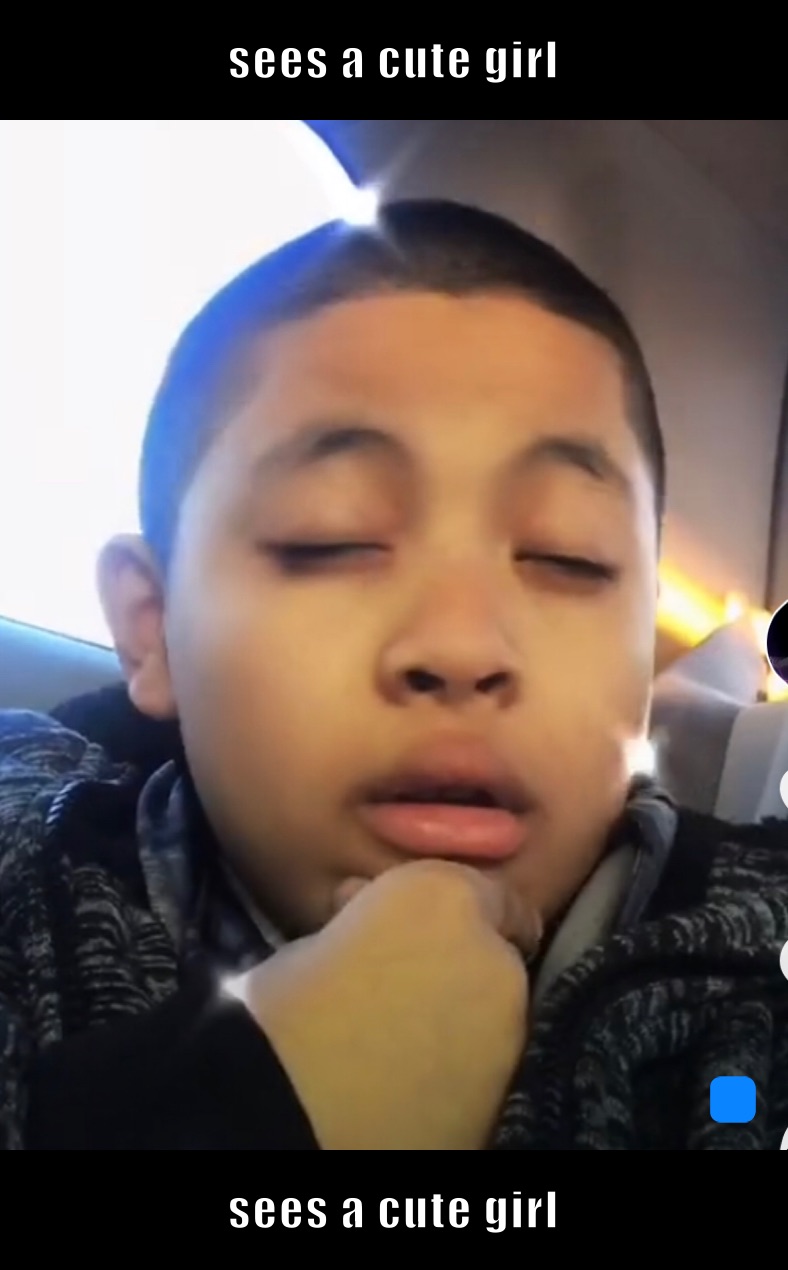 sees a cute girl sees a cute girl 