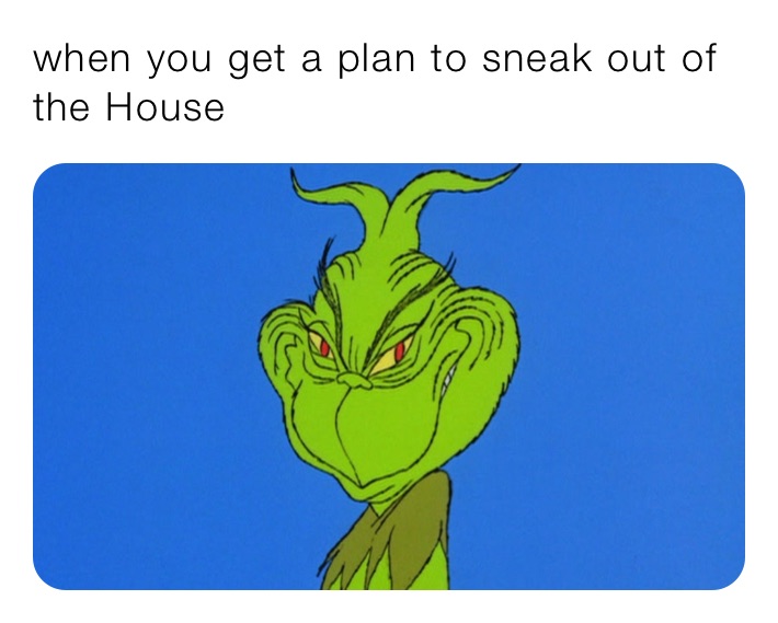 when you get a plan to sneak out of the House 