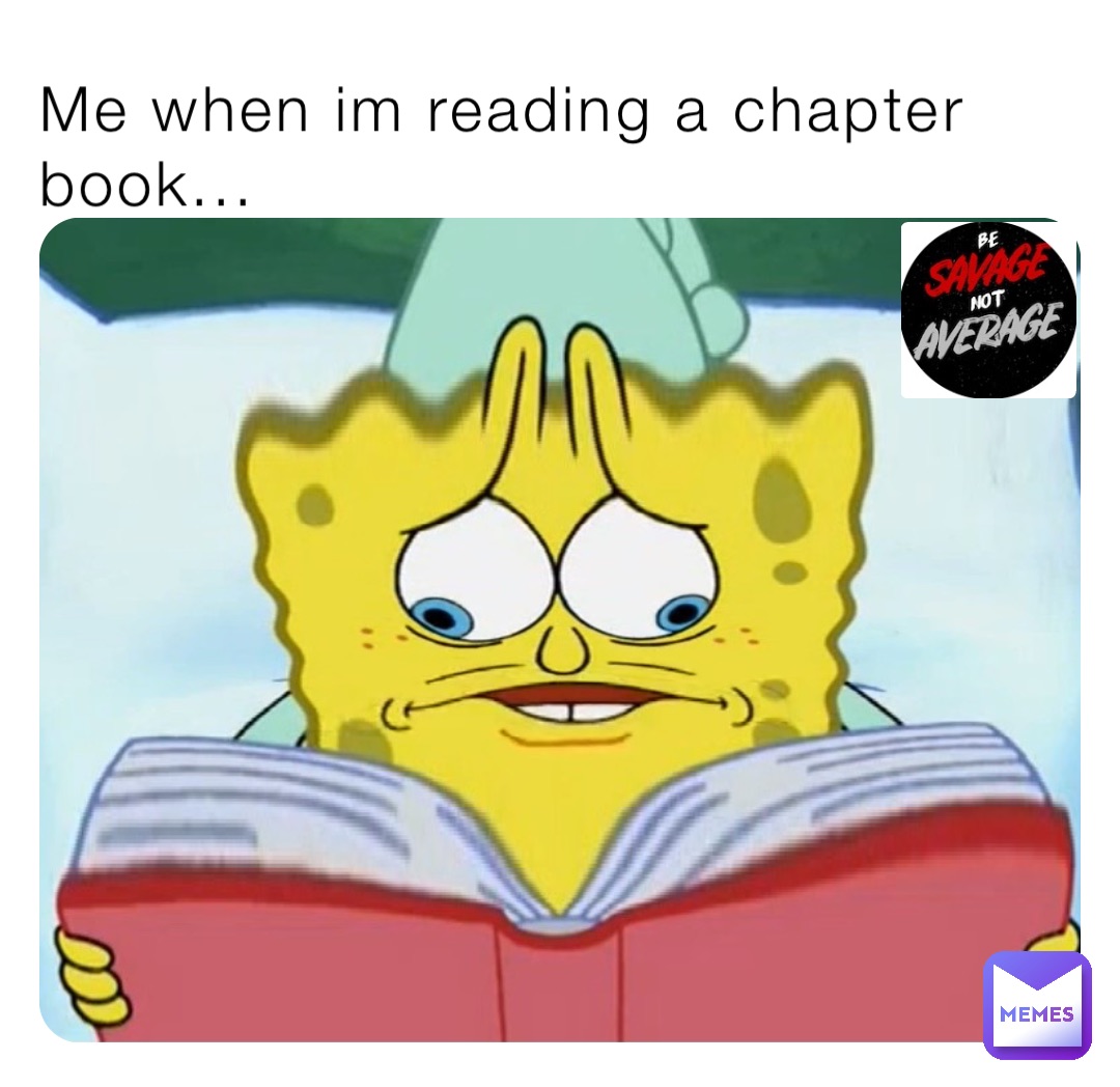 Me when im reading a chapter book...