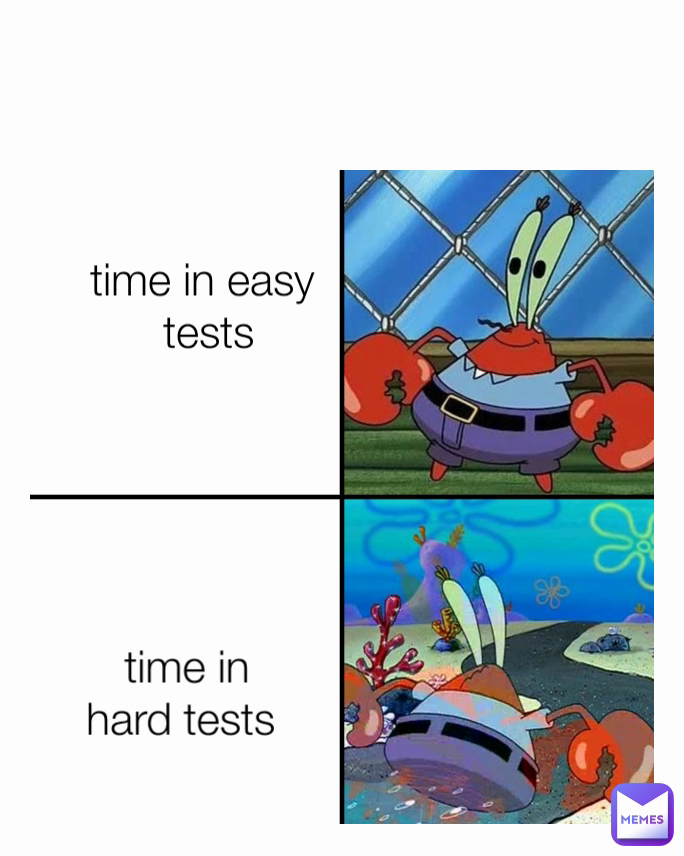 time in easy
 tests time in hard tests 