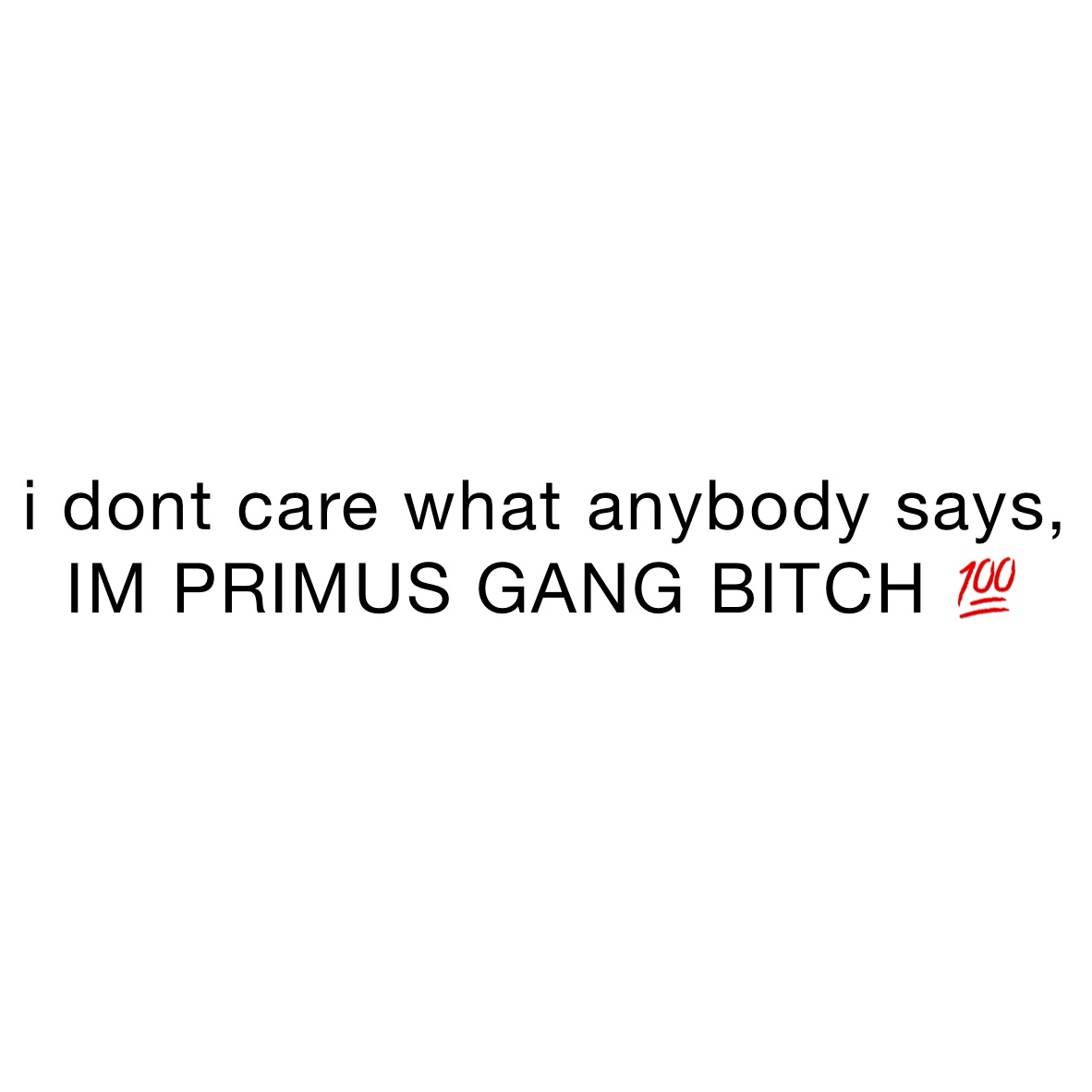 i dont care what anybody says, IM PRIMUS GANG BITCH 💯