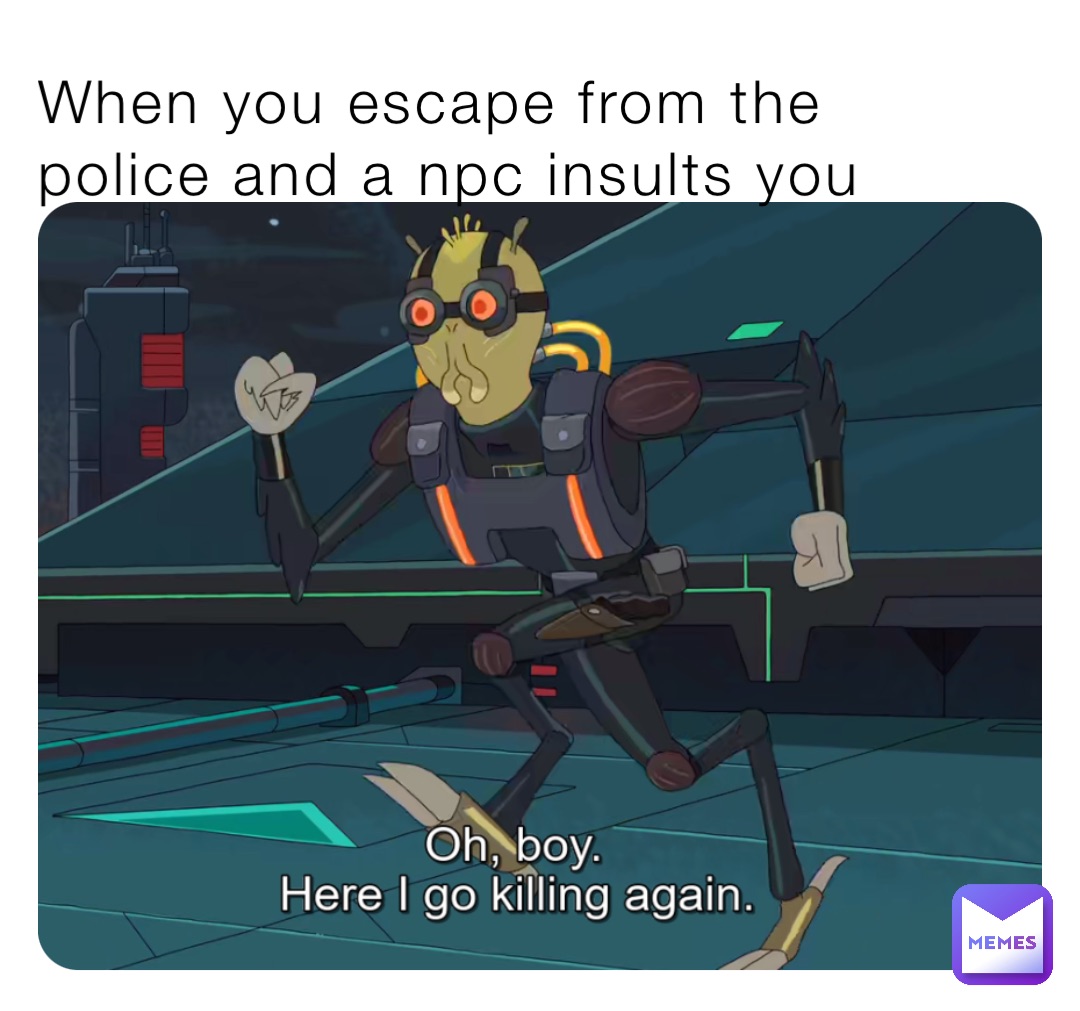 When you escape from the police and a npc insults you