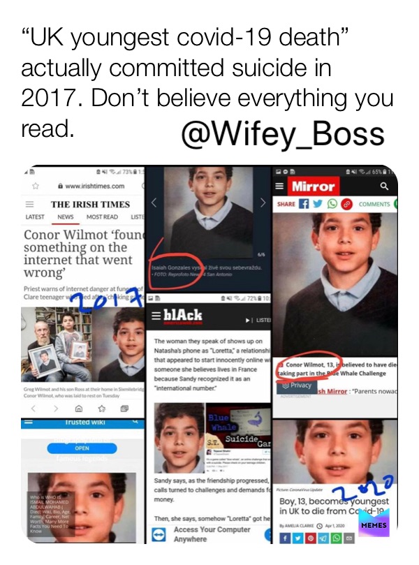 ???? makes you think, your images are not your own, this boy when from being called “Conor Wilmot to Ismail Mohammed Abdul-Wahab” £70,000 raised by a GOFundMe page!! #dontbelievetheliesyouvebeentold #covid19 #medialies #memes #memeoftheday