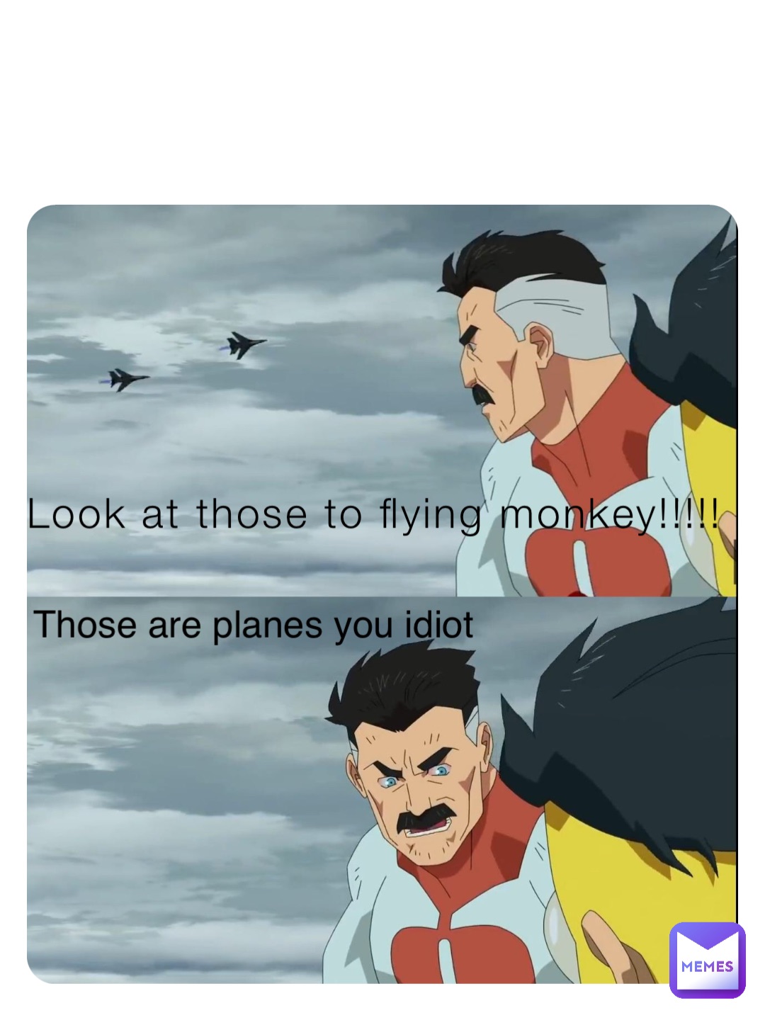 Look at those to flying monkey!!!!! Those are planes you idiot
