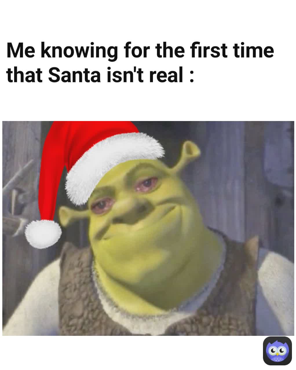 Me knowing for the first time that Santa isn't real :