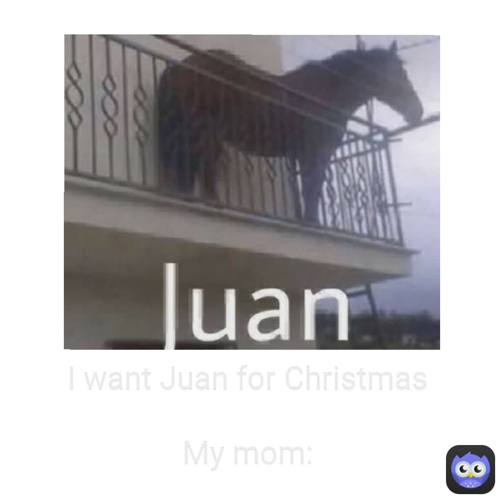 I want Juan for Christmas

My mom: