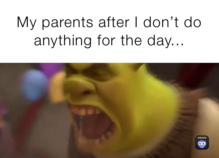 My parents after I don’t do anything for the day...