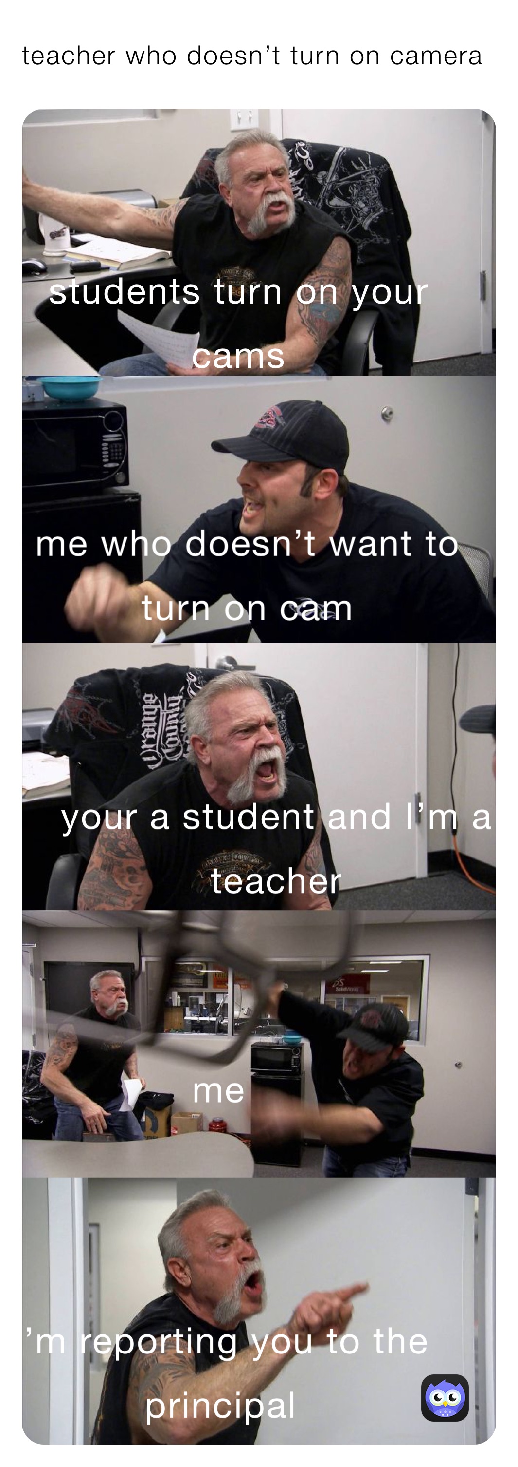 teacher who doesn’t turn on camera 