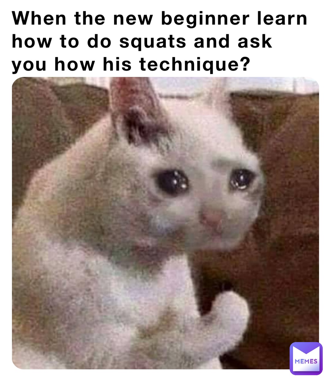 When the new beginner learn how to do squats and ask you how his technique?