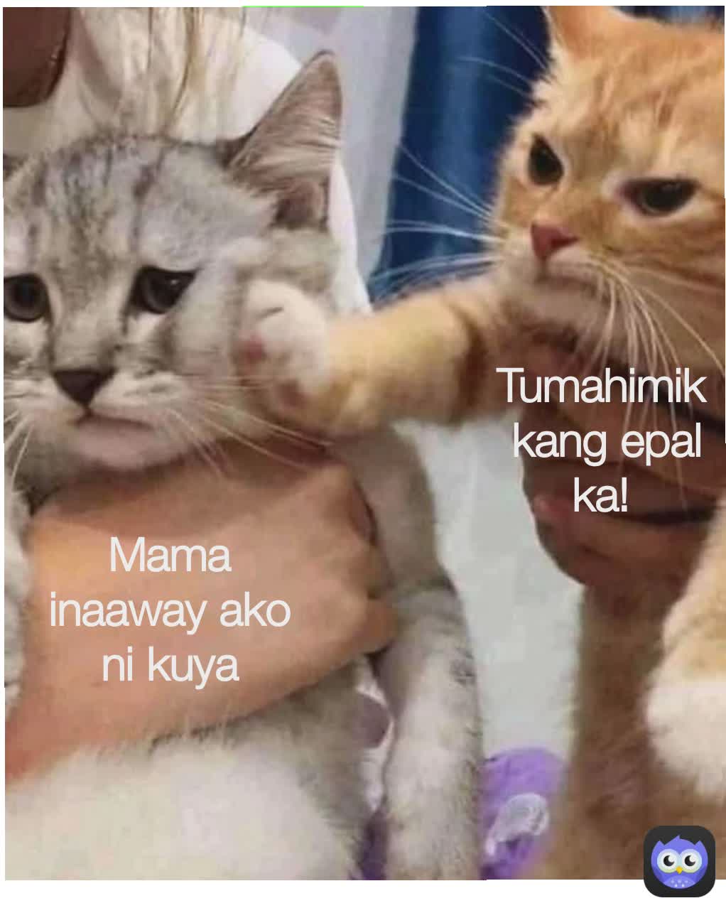 Mama inaaway ako ni kuya Tumahimik 
kang epal ka! 