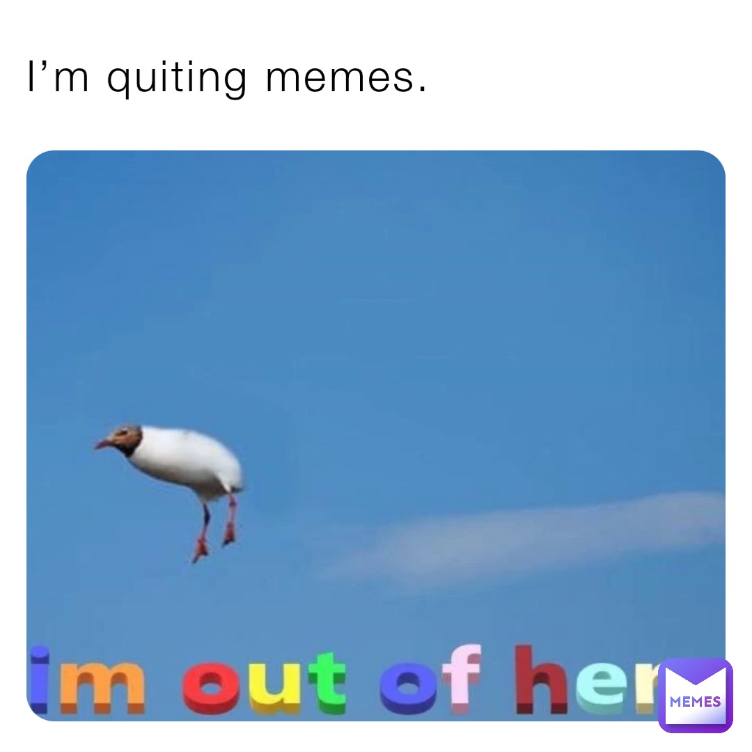 I’m quiting memes.