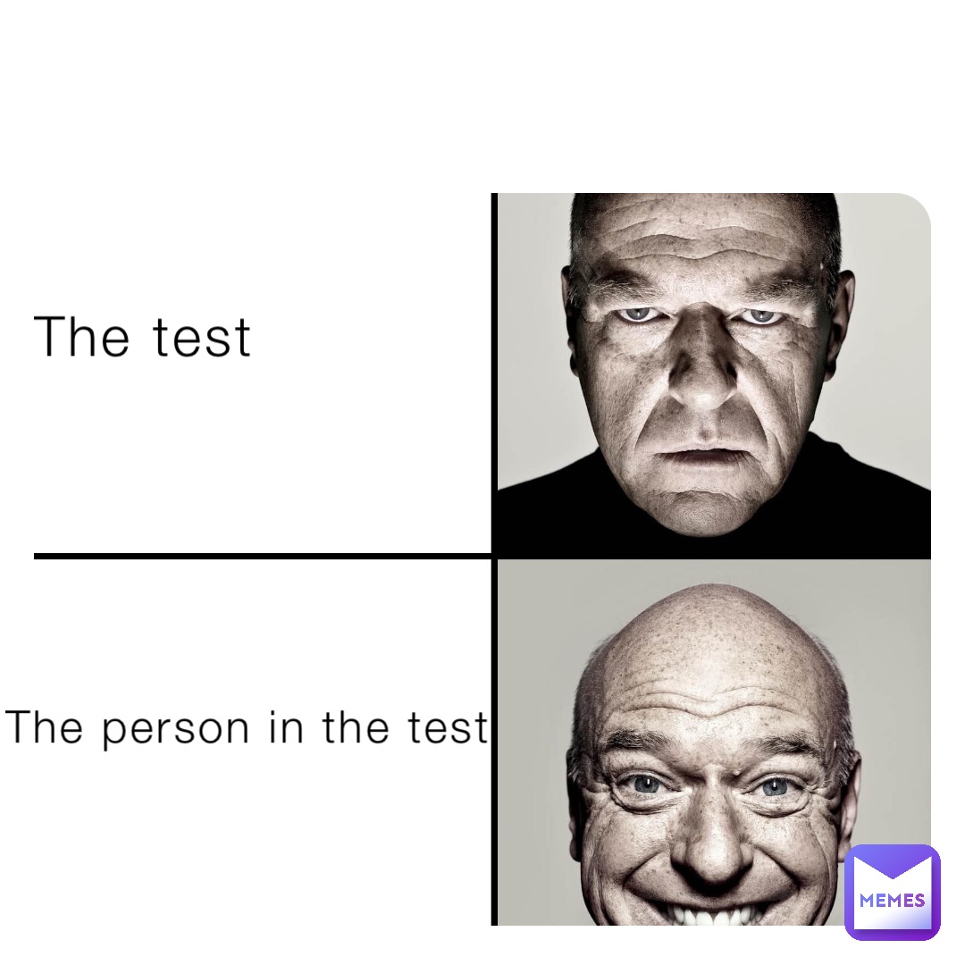 The test The person in the test