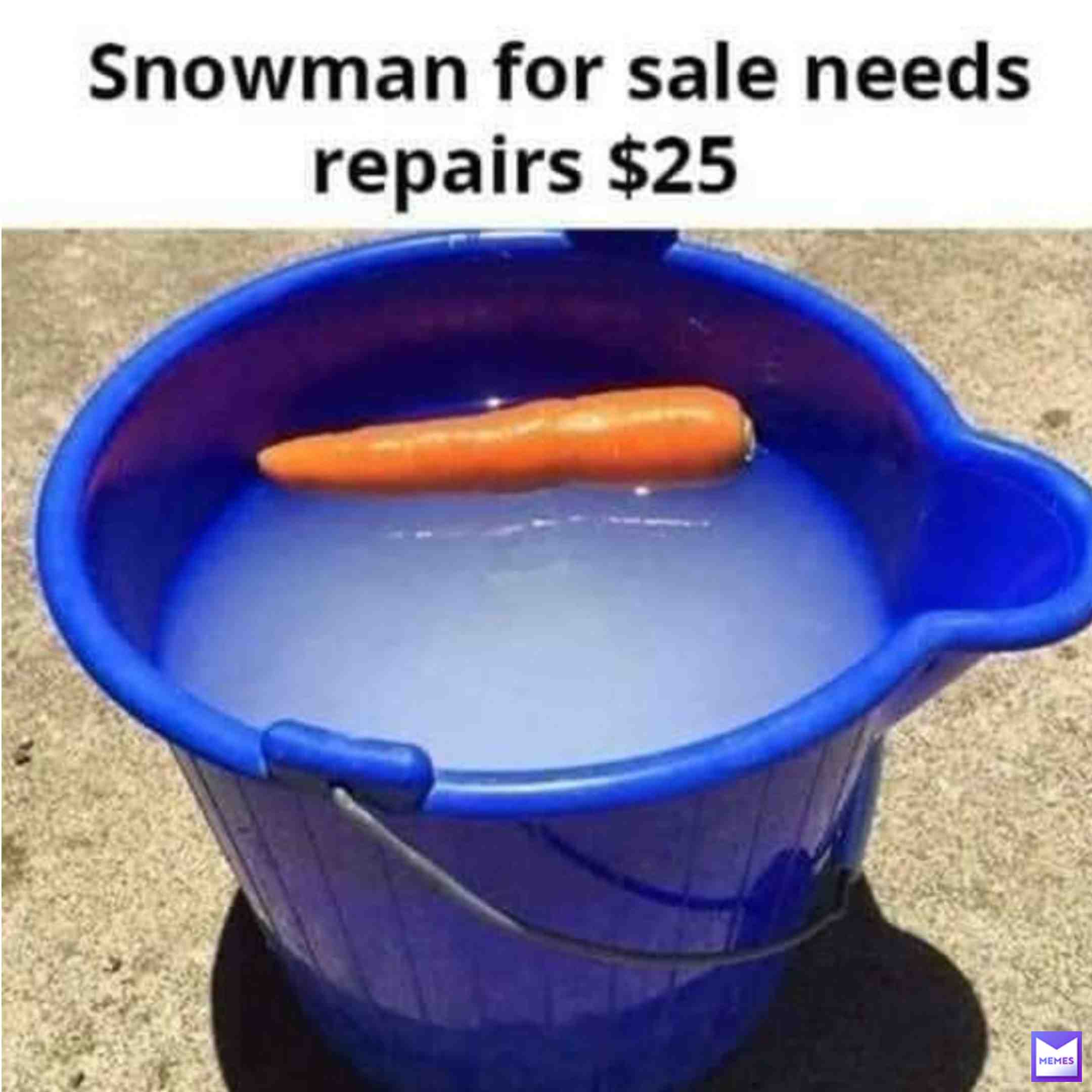 Snowman for sale needs repairs $25. #stupidmemes #stupidity #stupid #snowman #repair