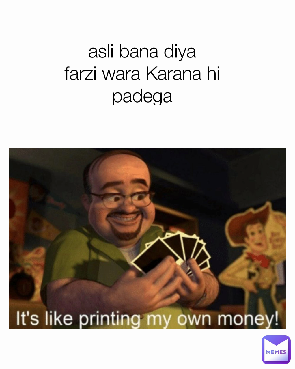 asli bana diya 
farzi wara Karana hi 
padega 