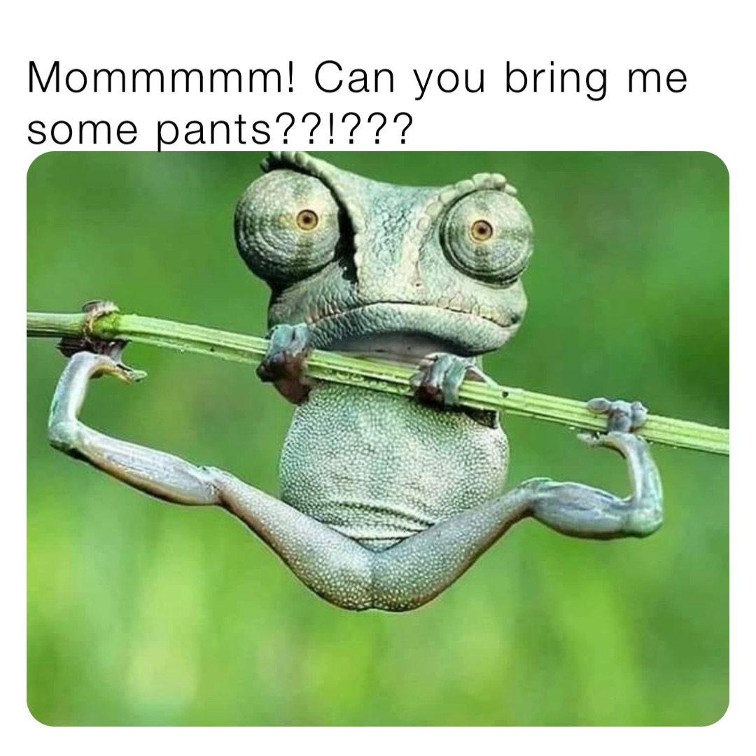 Mommmmm! Can you bring me some pants??!???