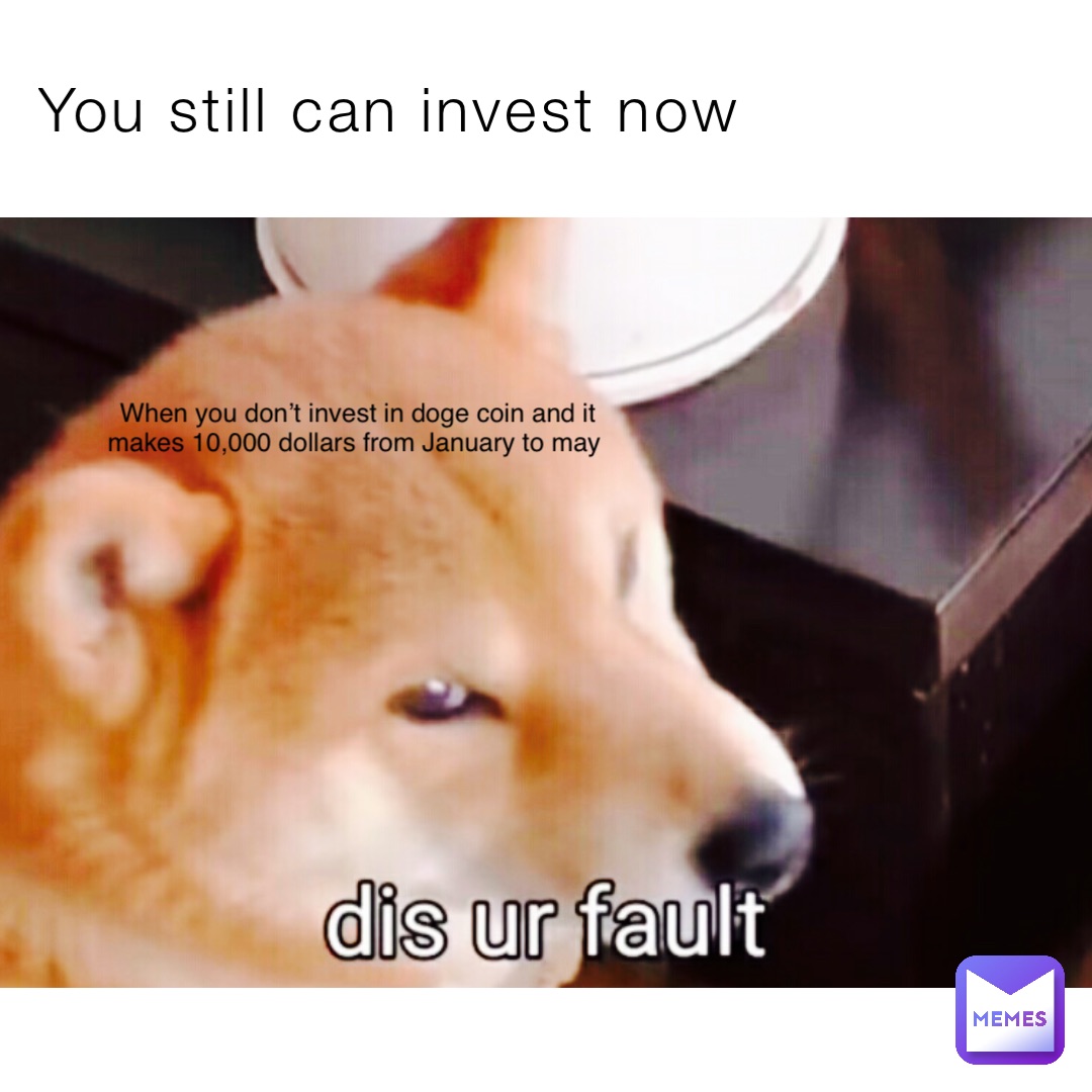 You still can invest now When you don’t invest in doge coin and it makes 10,000 dollars from January to may