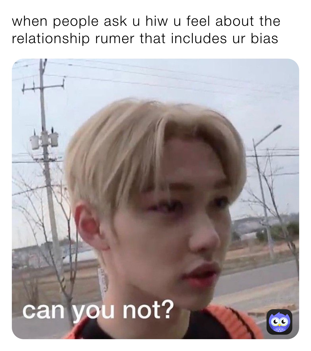 when people ask u hiw u feel about the relationship rumer that includes ur bias