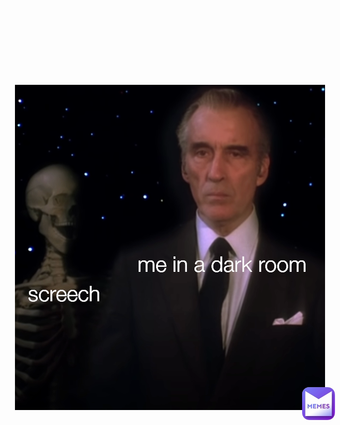 me in a dark room
 screech 