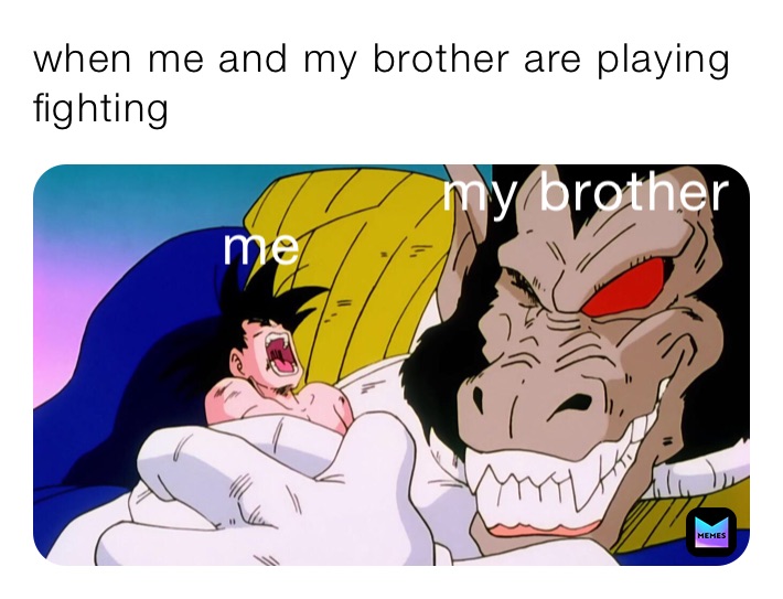 when me and my brother are playing fighting
