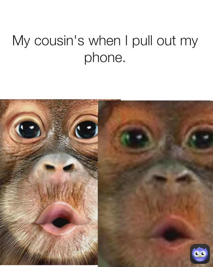 My cousin's when I pull out my phone.