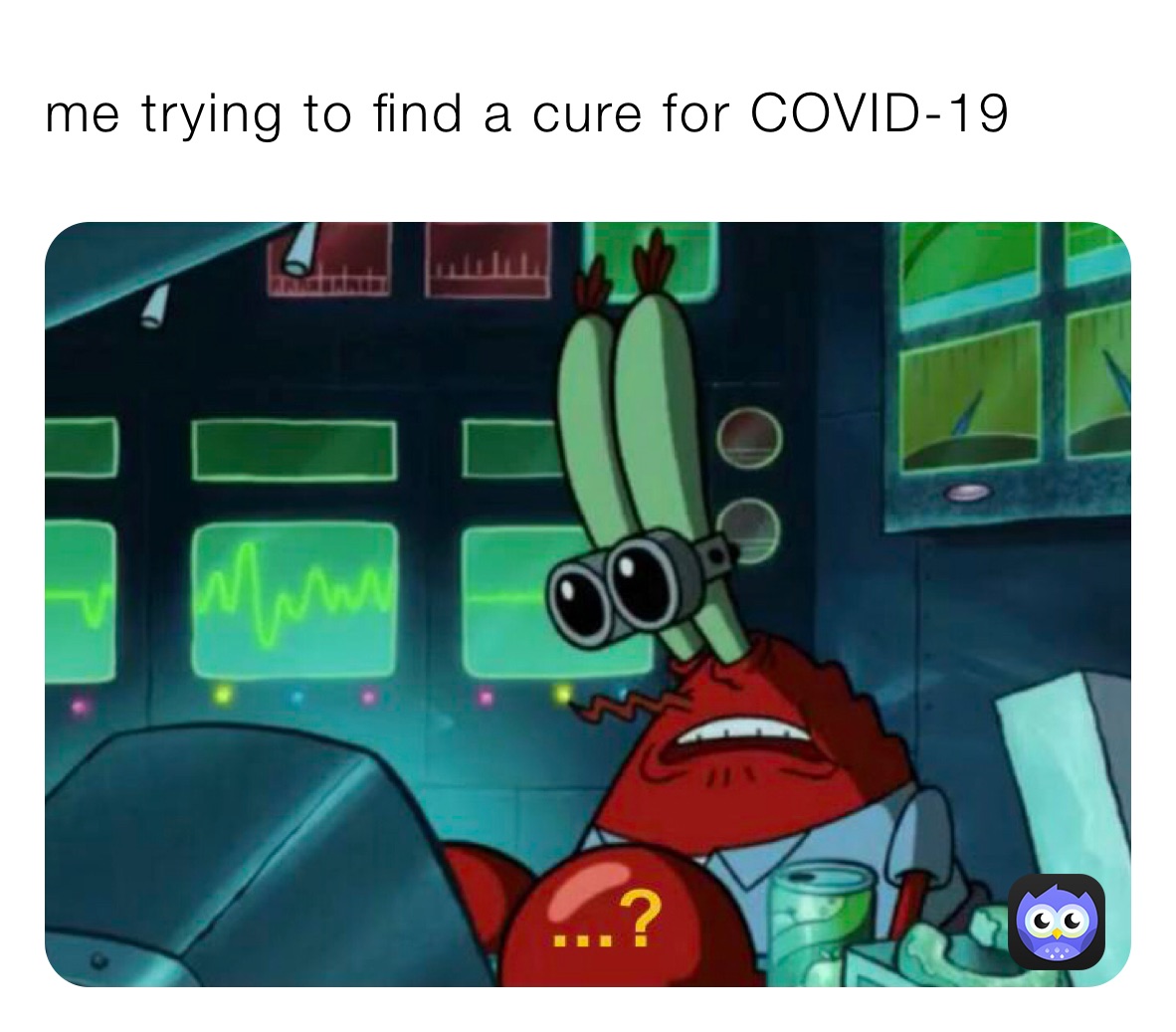 me trying to find a cure for COVID-19