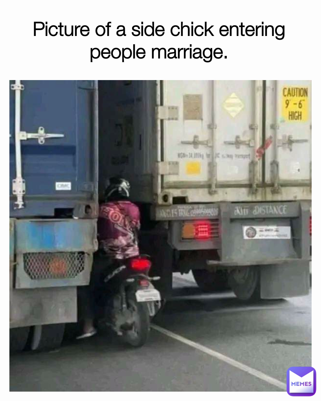 Picture of a side chick entering people marriage.