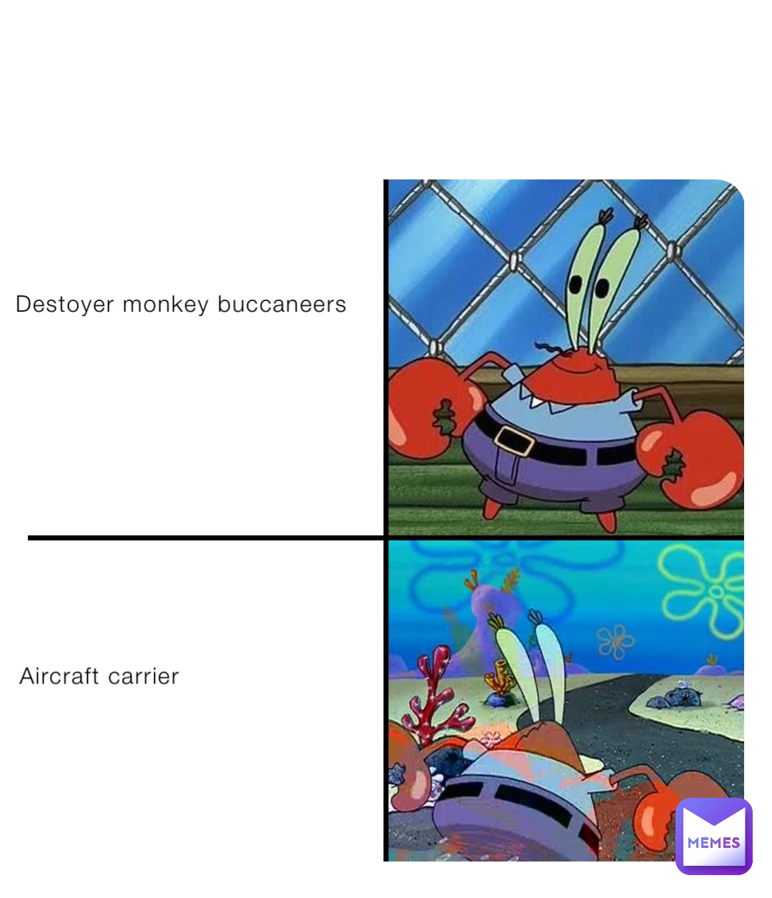 Destoyer monkey buccaneers Aircraft carrier