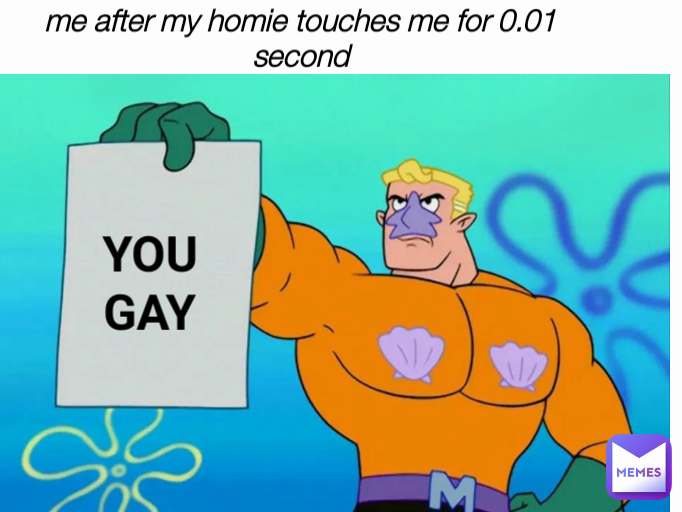 YOU GAY me after my homie touches me for 0.01 second
