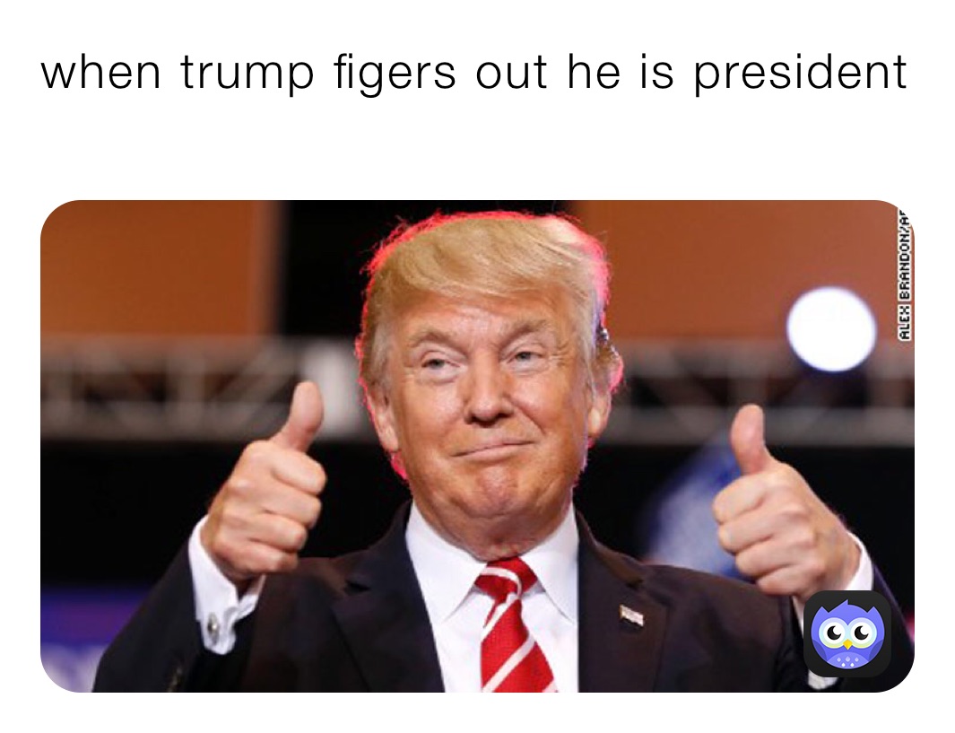 when trump figers out he is president 
