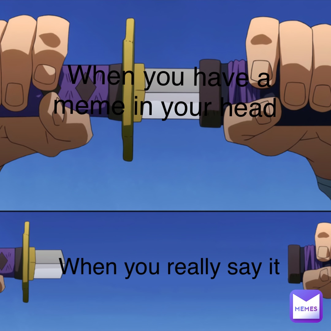 When you have a meme in your head When you really say it