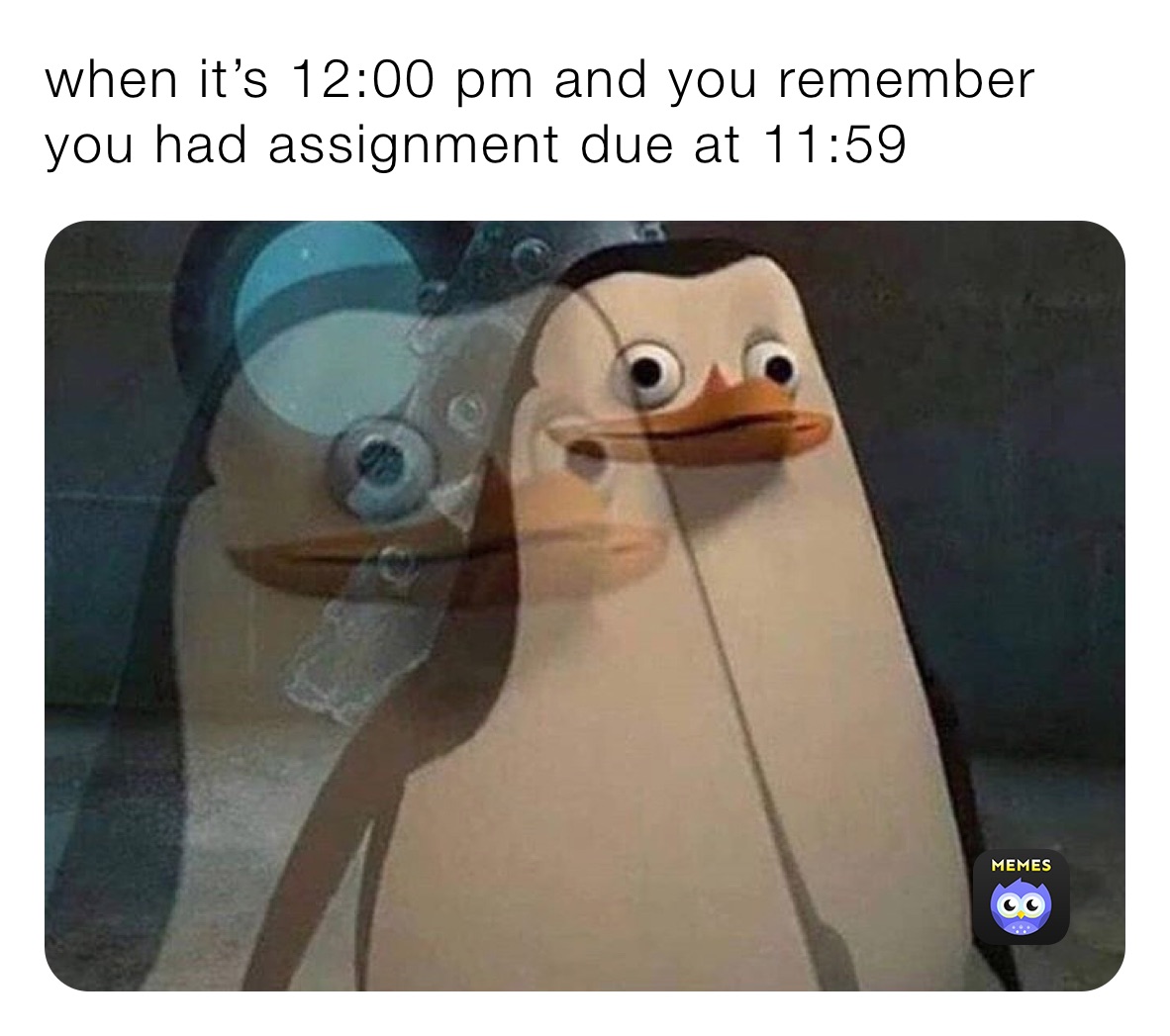 when it’s 12:00 pm and you remember you had assignment due at 11:59