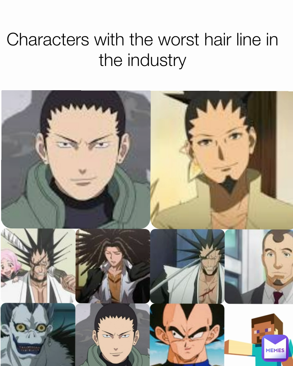 Characters with the worst hair line in the industry