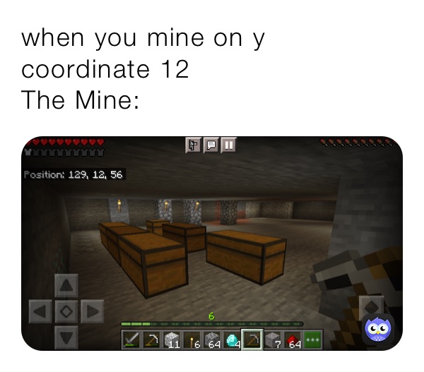 when you mine on y coordinate 12
The Mine: