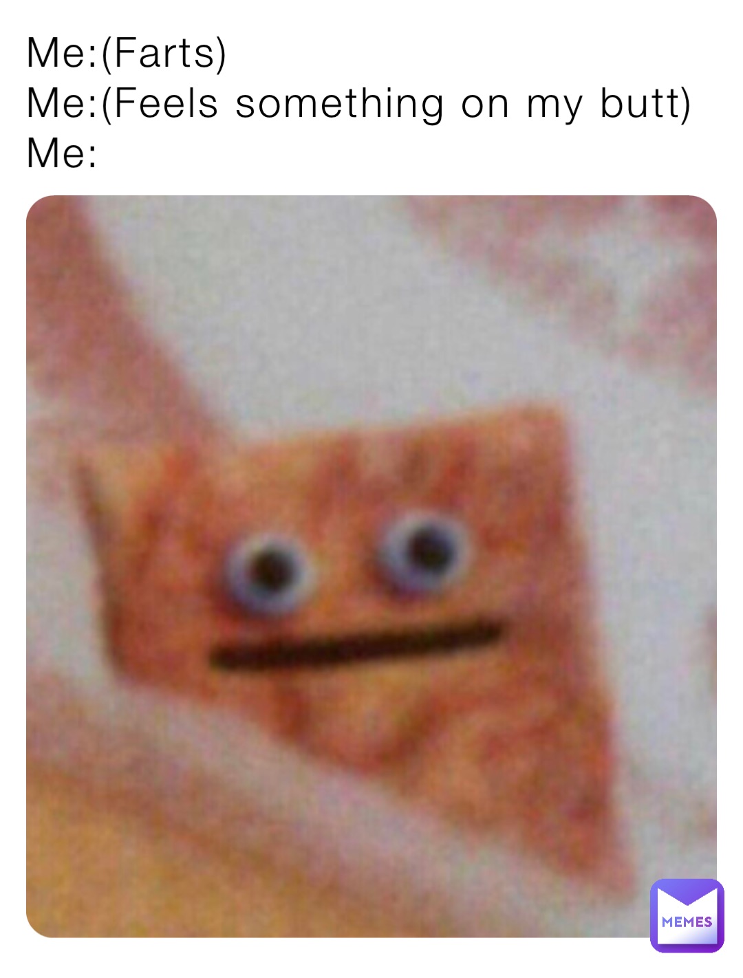 Me:(Farts)
Me:(Feels something on my butt)
Me:
