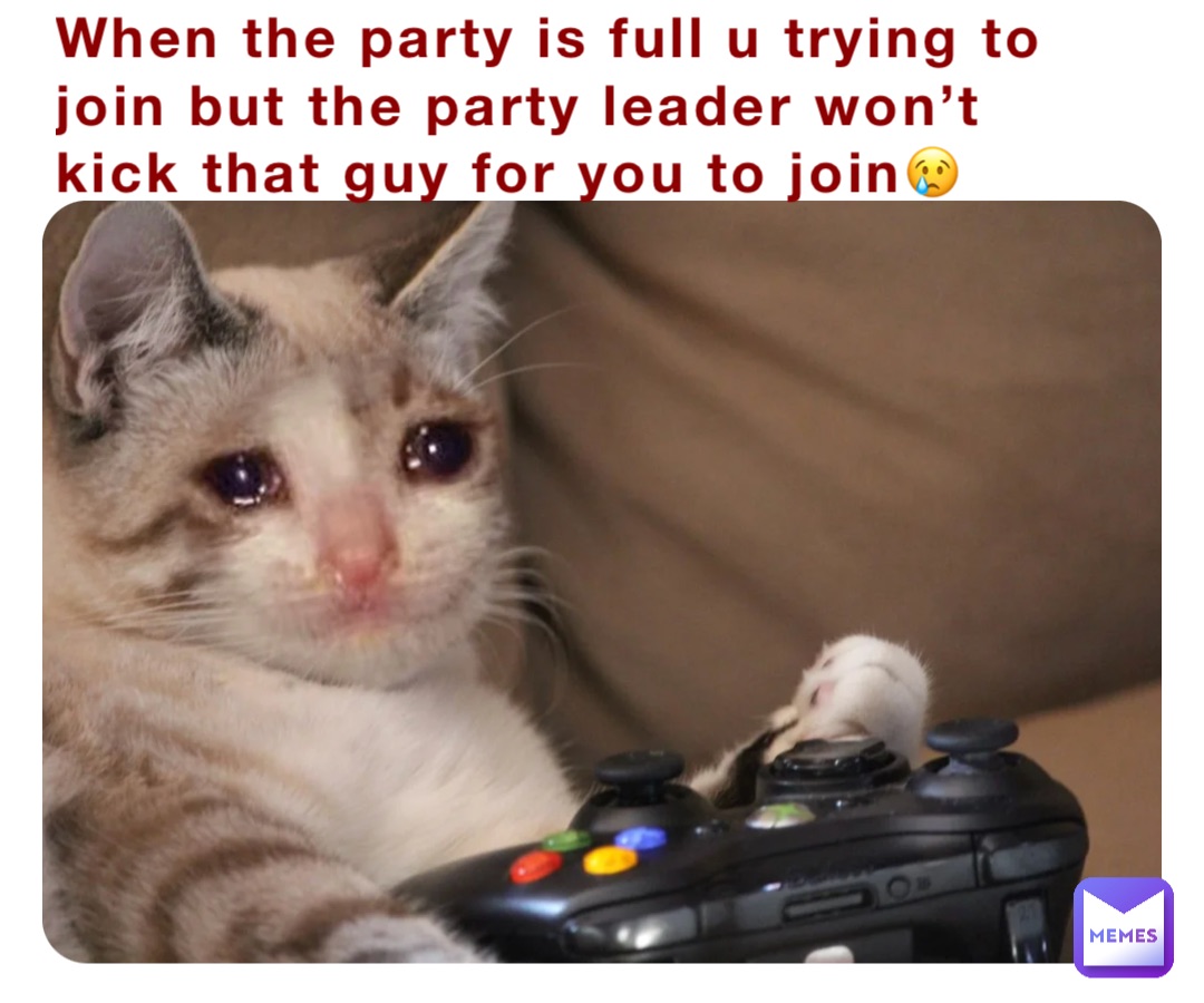 When the party is full u trying to join but the party leader won’t kick that guy for you to join😢