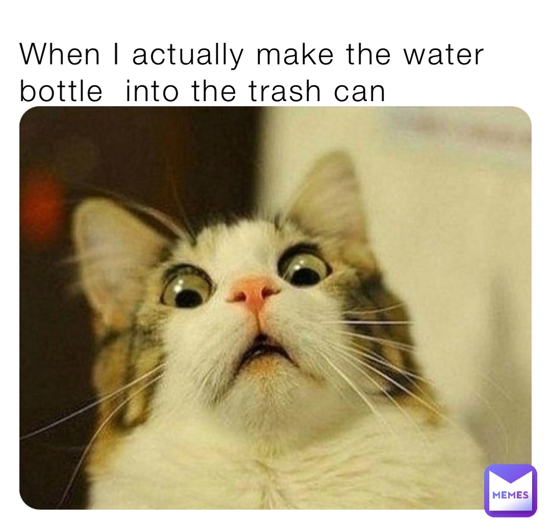 When I actually make the water bottle  into the trash can