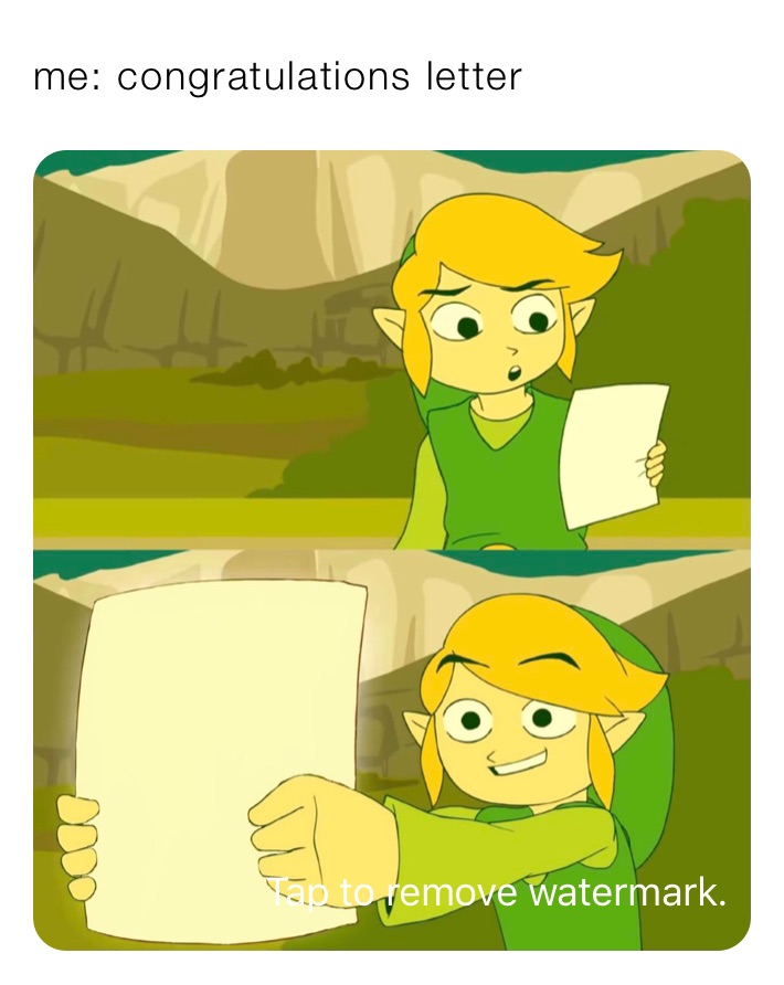 me: congratulations letter