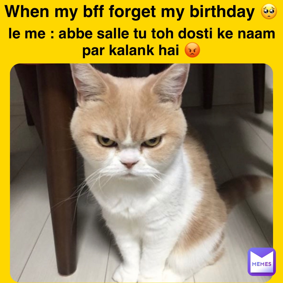 when my bff forget my birthday 🥺 when my bff forget my birthday 🥺 le me : abbe salle tu toh dosti ke naam par kalank hai 😡