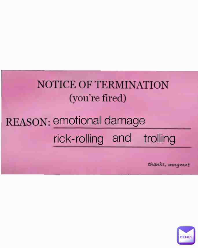 Freddy 1 pink slip meme for everyone