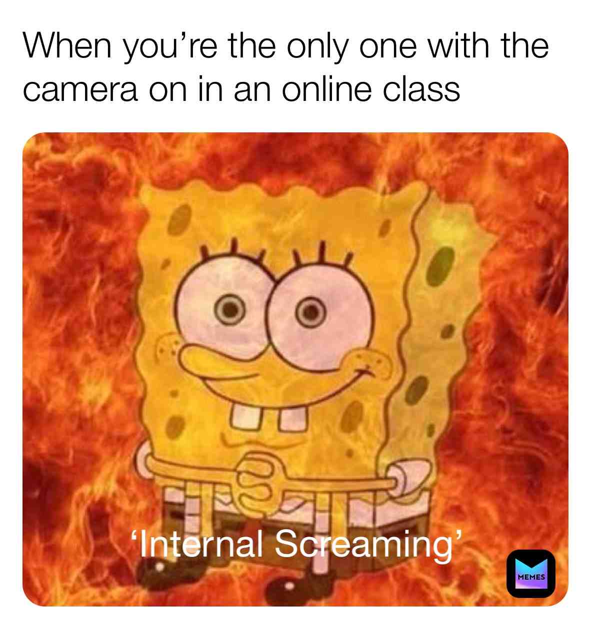 Now you’re stuck and can’t even turn it off 😂 PS thanks for 450 follows 🙏🏻  #onlineschool  #onlineclasses  #school  #class  #zoom  #spongebob  #spongebobmemes  #memes  #meme  #450follows