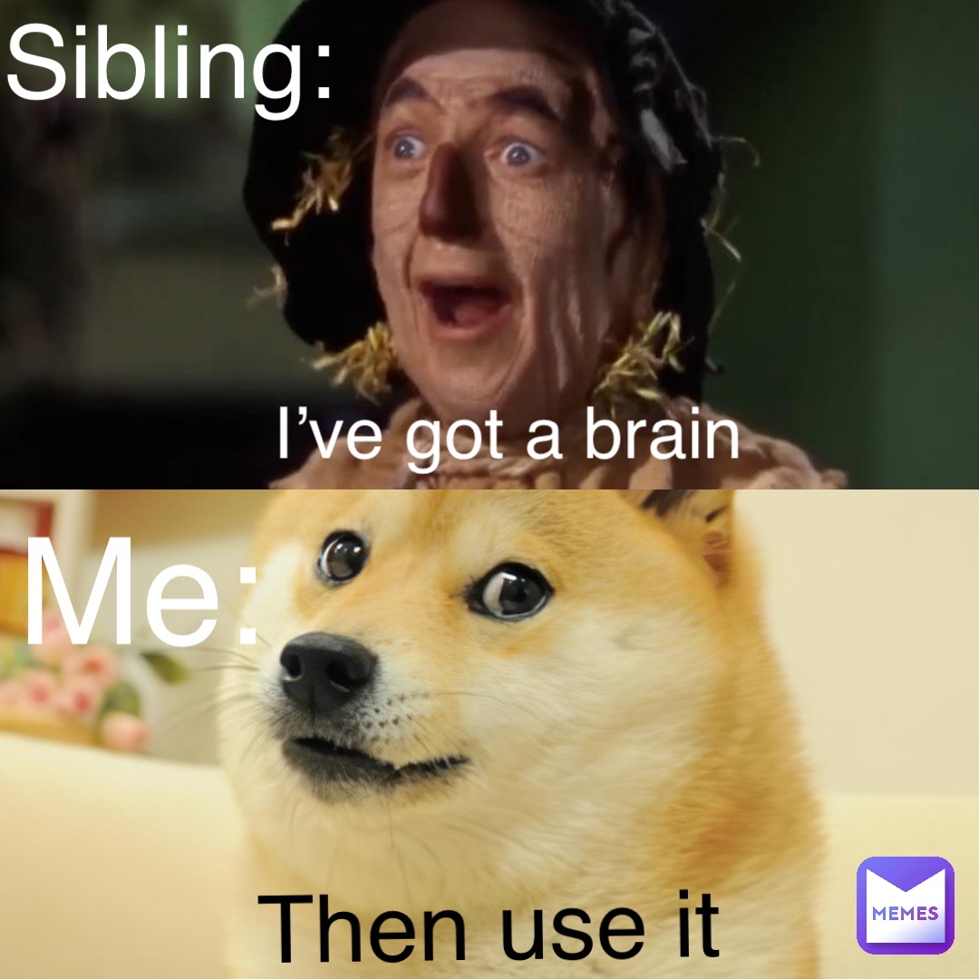 Then use it I’ve got a brain Sibling: Me: