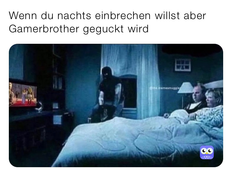 Wenn du nachts einbrechen willst aber Gamerbrother geguckt wird 
